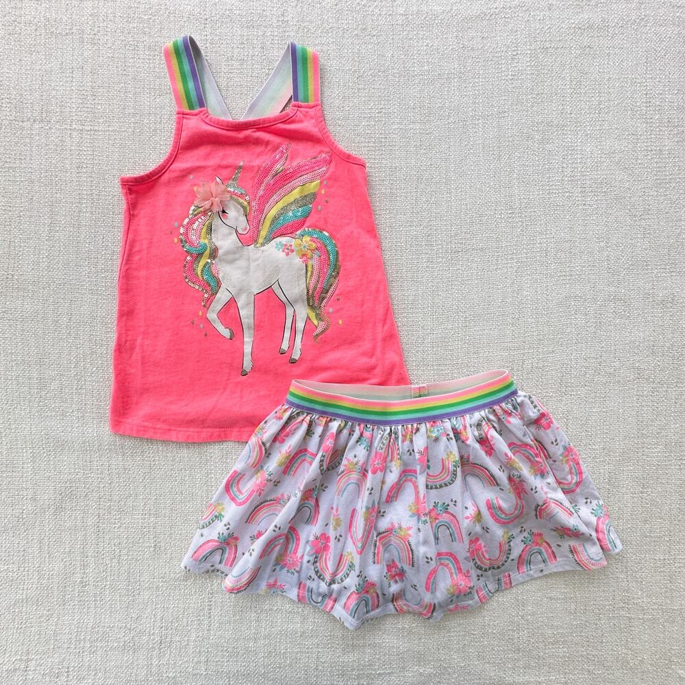 Unicorn Tank & Scooter Skirt Outfit GUC 4